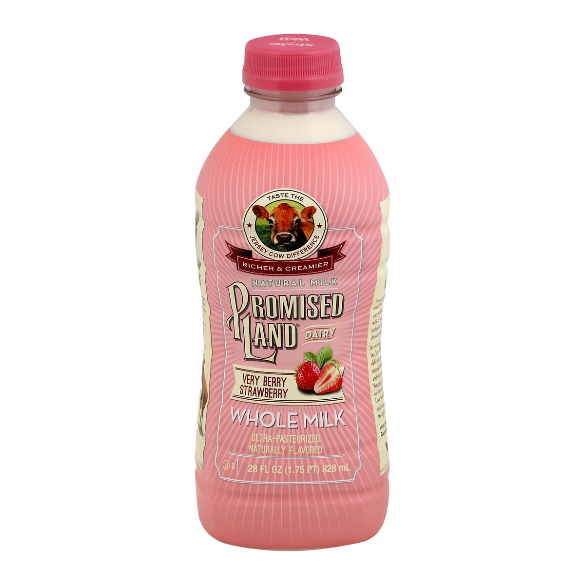 slide 1 of 1, Promised Land Dairy Very Berry Strawberry Whole Milk, 28 fl oz