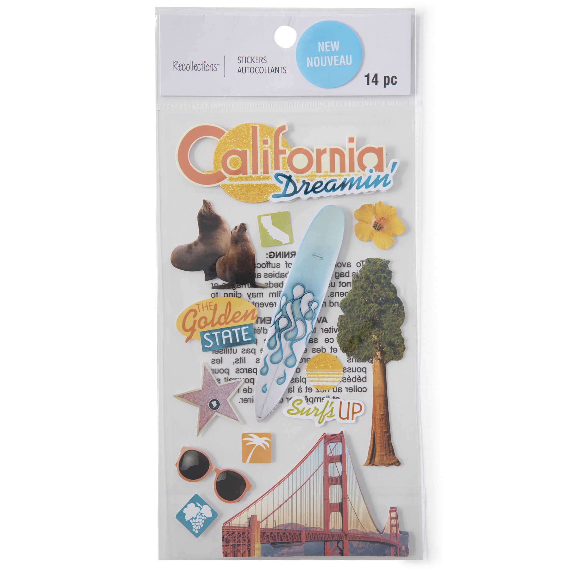 slide 4 of 5, California Stickers By Recollections, 4 in x 8.5 in