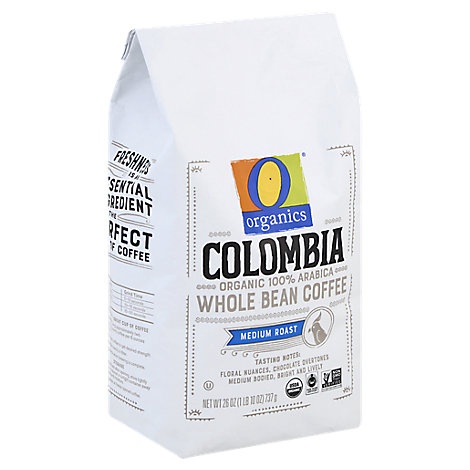 slide 1 of 1, O Organics Coffee Colombia Whole Bean - 26 Oz, 