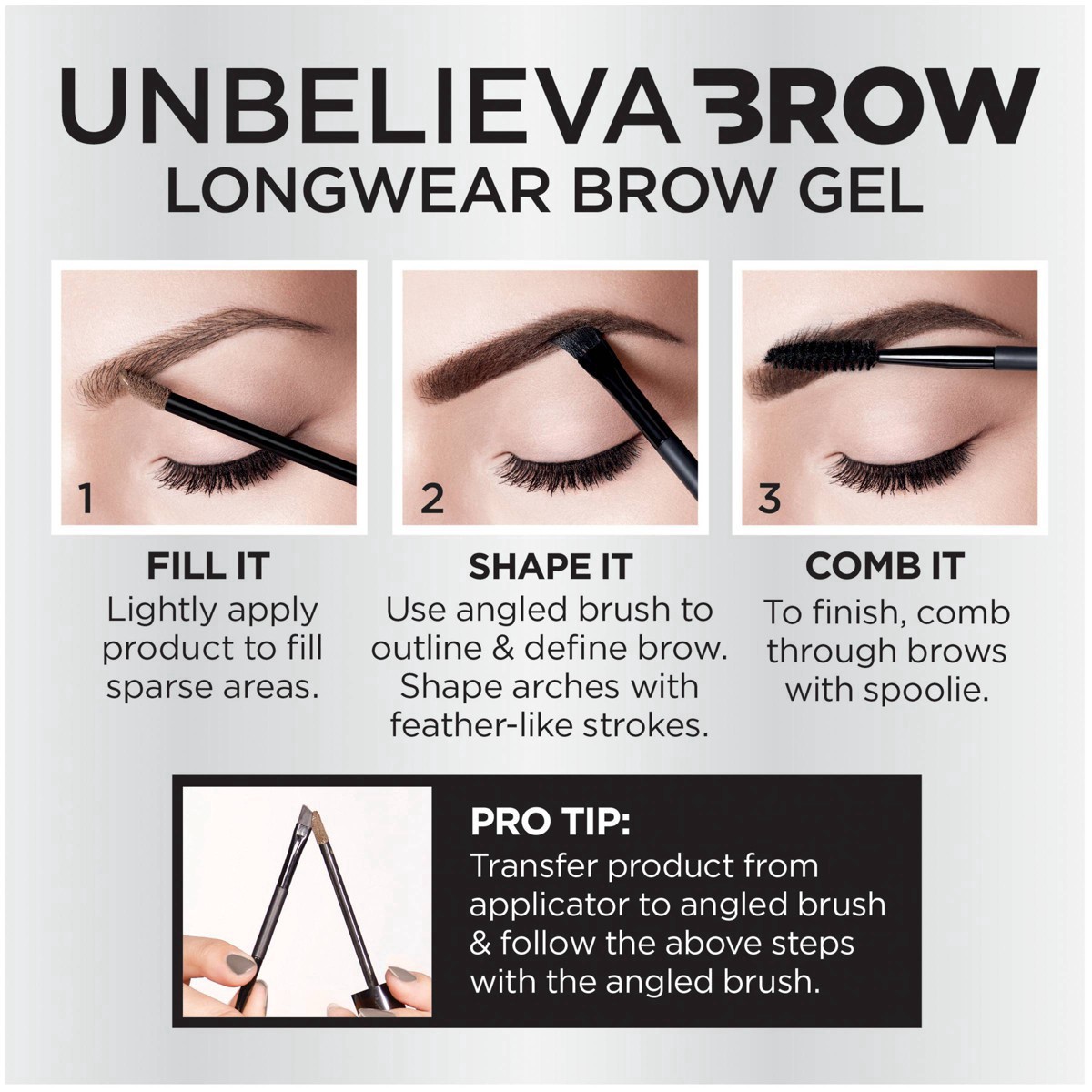 slide 4 of 57, L'Oréal L'Oreal Paris Unbelieva Brow Longwear Waterproof Brow Gel - 580 Black - 0.15 fl oz, 0.15 fl oz