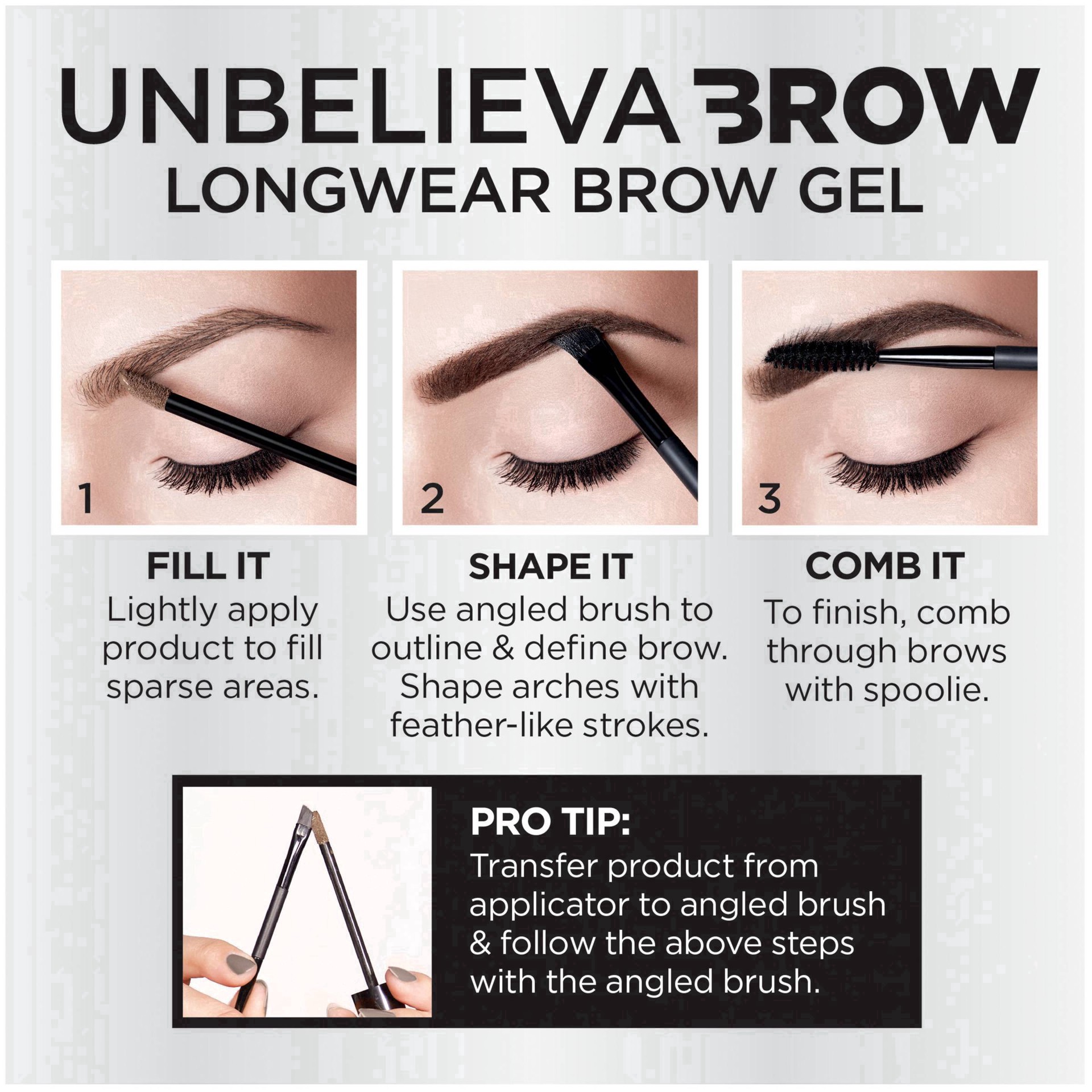 slide 38 of 57, L'Oréal L'Oreal Paris Unbelieva Brow Longwear Waterproof Brow Gel - 580 Black - 0.15 fl oz, 0.15 fl oz