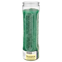 Goya Novena Green Tall Tumbler 8 Inch Glass Candle 1 Each