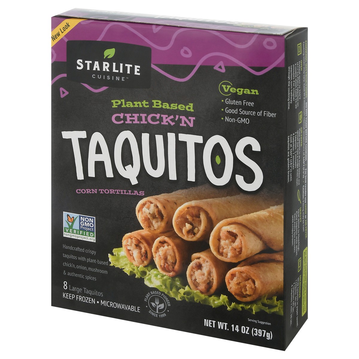 slide 4 of 9, Starlite Cuisine Chick'n Taquitos 8 ea Box, 8 ct