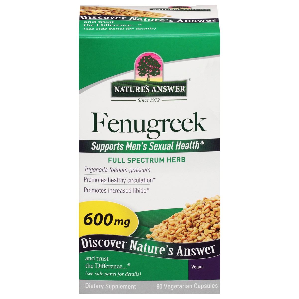 slide 5 of 14, Nature's Answer Natures Answers Fengreek Seed, 90 ct