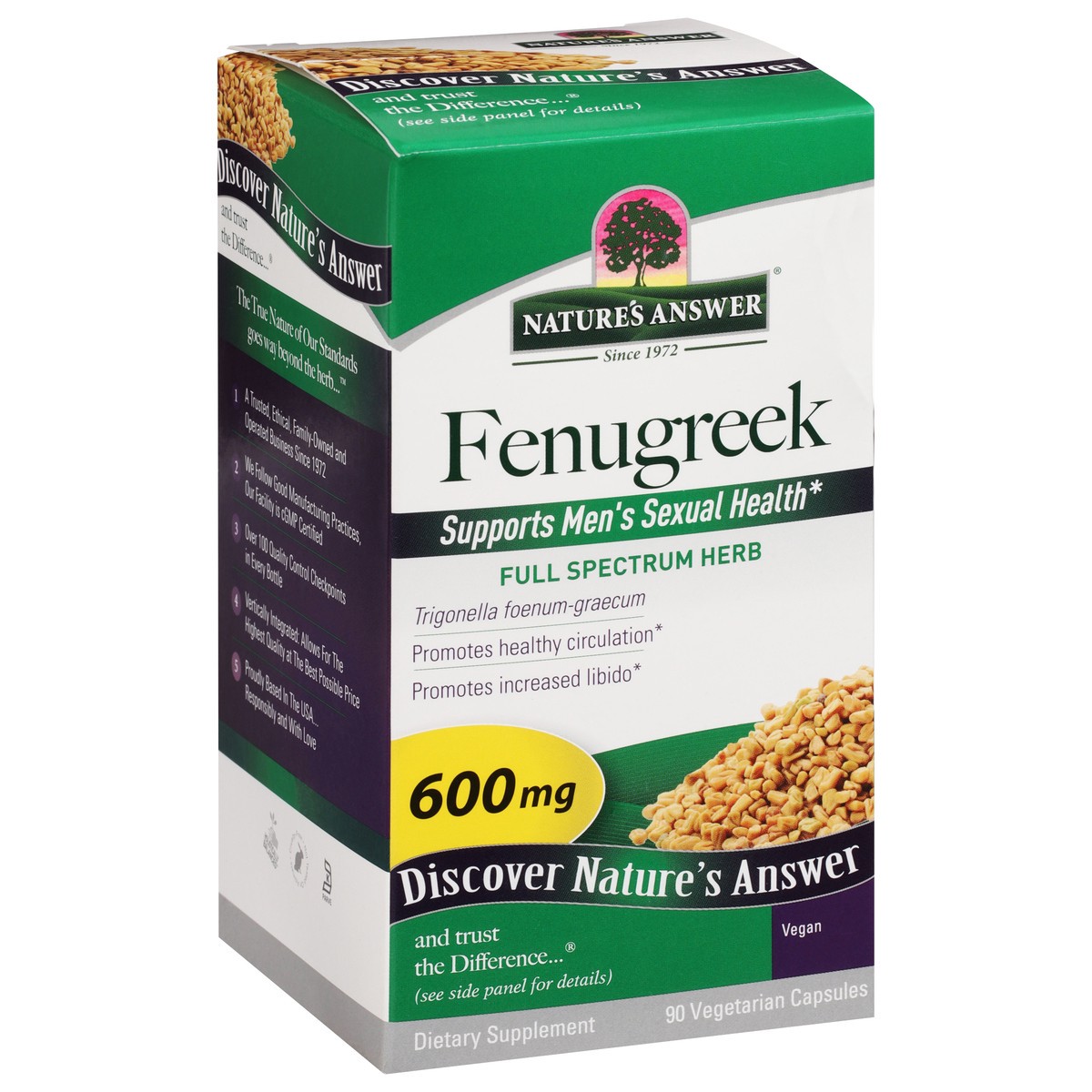 slide 5 of 14, Nature's Answer Natures Answers Fengreek Seed, 90 ct