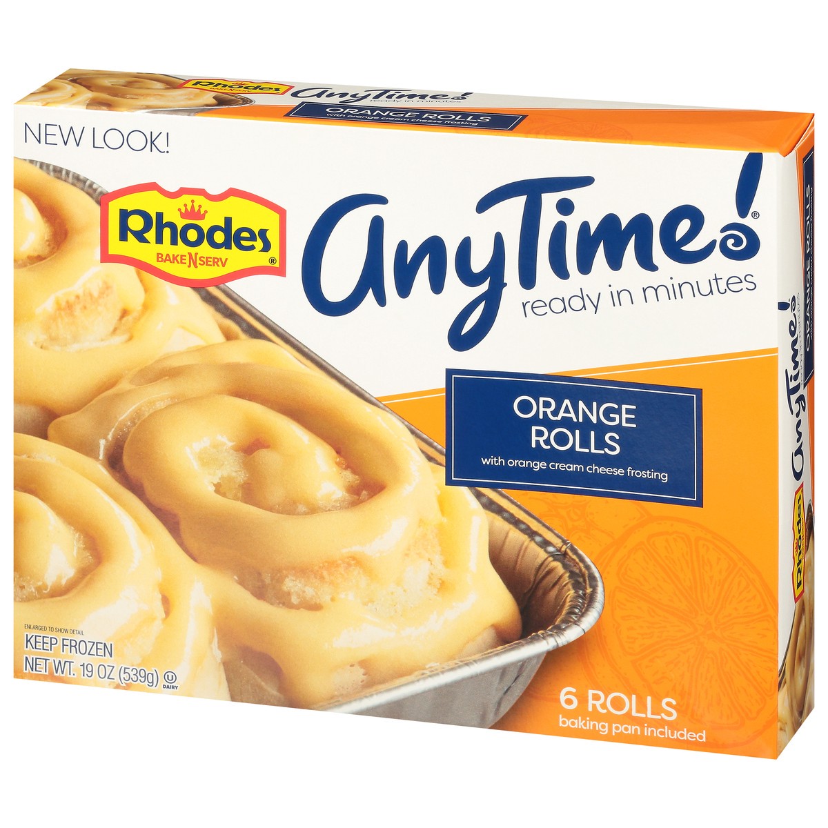 slide 3 of 11, Rhodes Bake-N-Serv Rhodes AnyTime! Orange Rolls with Orange Cream Cheese Frosting 6 ea, 6 ct