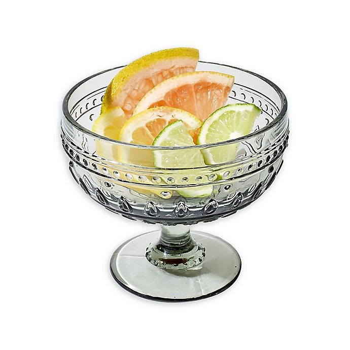 slide 1 of 1, Euro Ceramica Fez Footed Compote Glasses - Grey, 4 ct