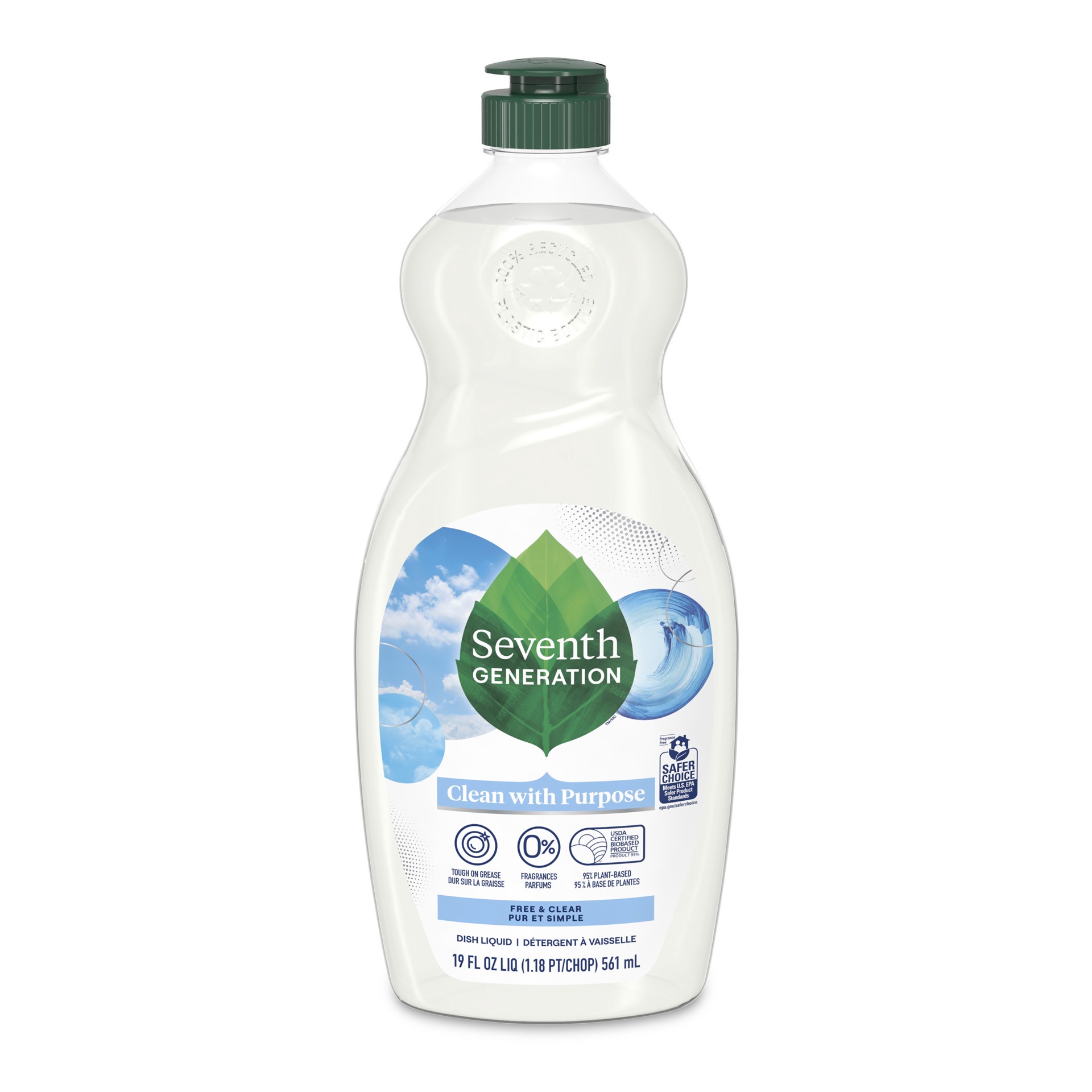 slide 1 of 29, Seventh Generation Dish Liquid Soap Free & Clear liquid soap, 19 oz, 19 oz