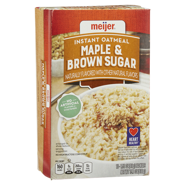 slide 4 of 29, Meijer Maple & Brown Sugar Instant Oatmeal, 10 ct