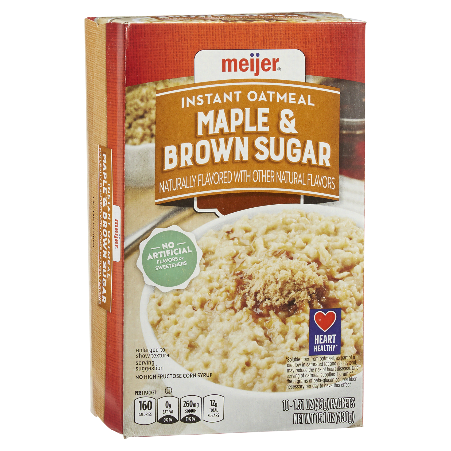 slide 17 of 29, Meijer Maple & Brown Sugar Instant Oatmeal, 10 ct