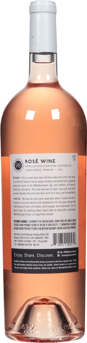 slide 9 of 10, 90+ Cellars France Lot 33 Rose 1.5 l, 1.50 liter