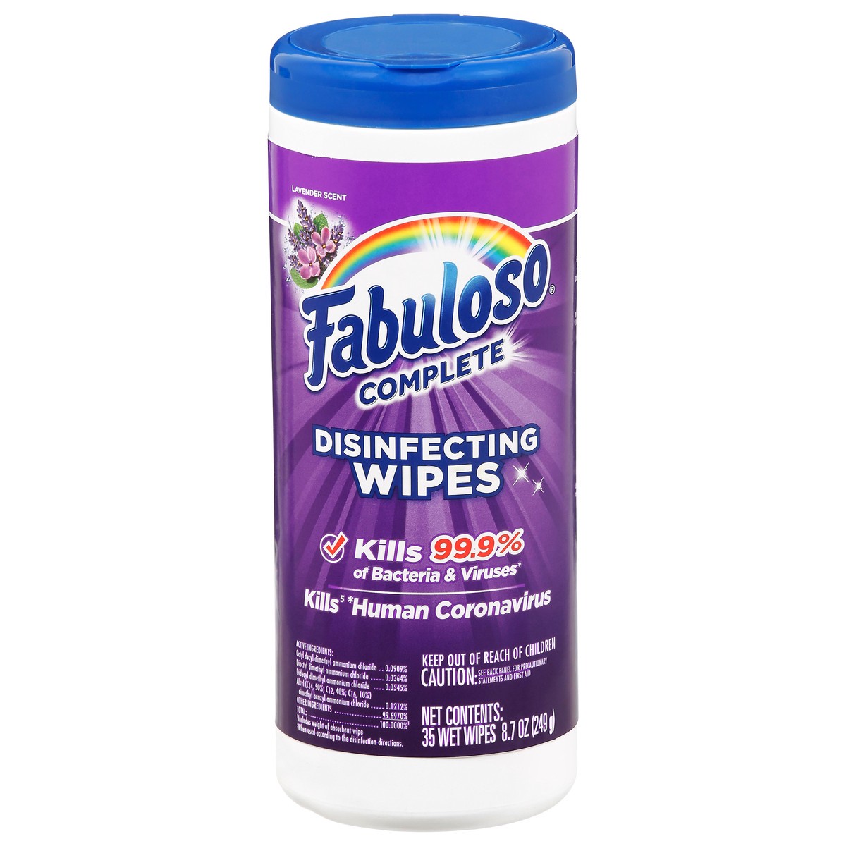 slide 10 of 10, Fabuloso Complete Disinfecting Wipes Lavender (Canister), 35 ct