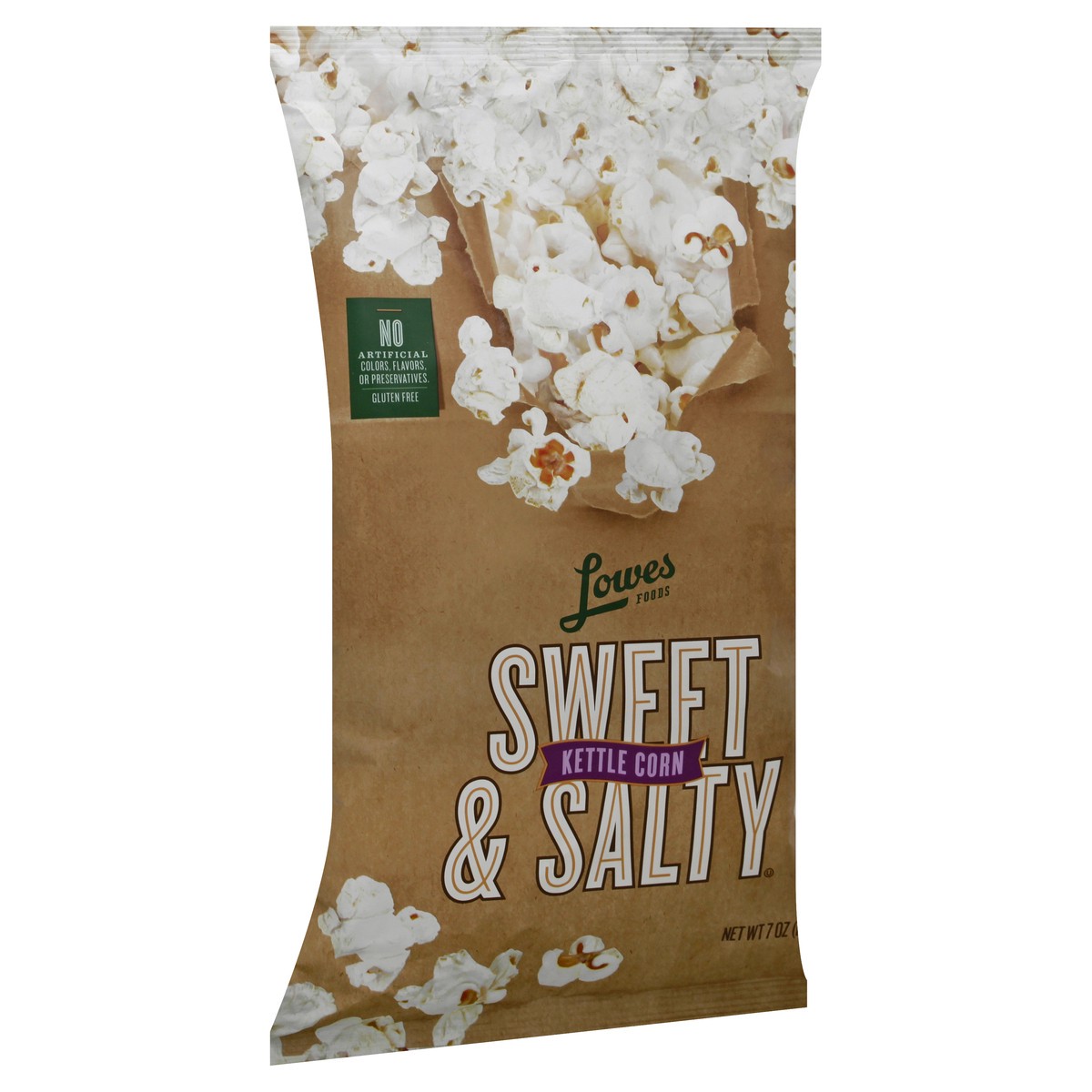 slide 7 of 10, Lowes Foods Sweet & Salty Kettle Cooked Popcorn, 7 oz