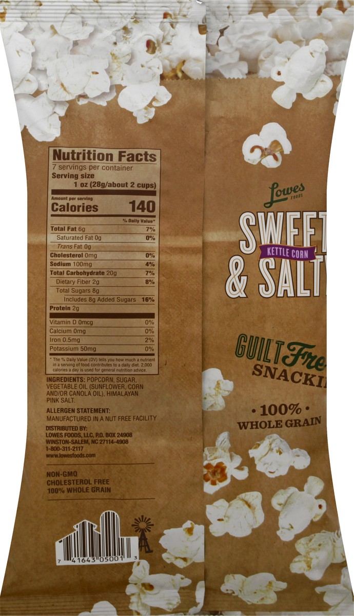slide 10 of 10, Lowes Foods Sweet & Salty Kettle Cooked Popcorn, 7 oz