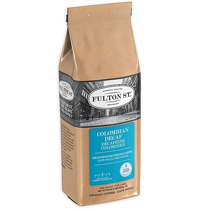 slide 1 of 2, Fulton St. Colombian Decaffeinated Ground Coffee, 16 oz