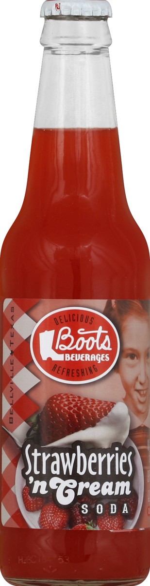 slide 4 of 4, Boots Beverages Soda, Strawberries 'n Cream, Caffeine Free - 12 oz, 4 ct; 12 fl oz