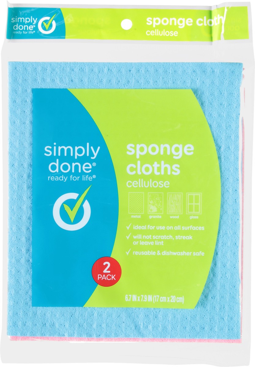 slide 9 of 9, Simply Done Cellulose Sponge Cloths, 2 ct