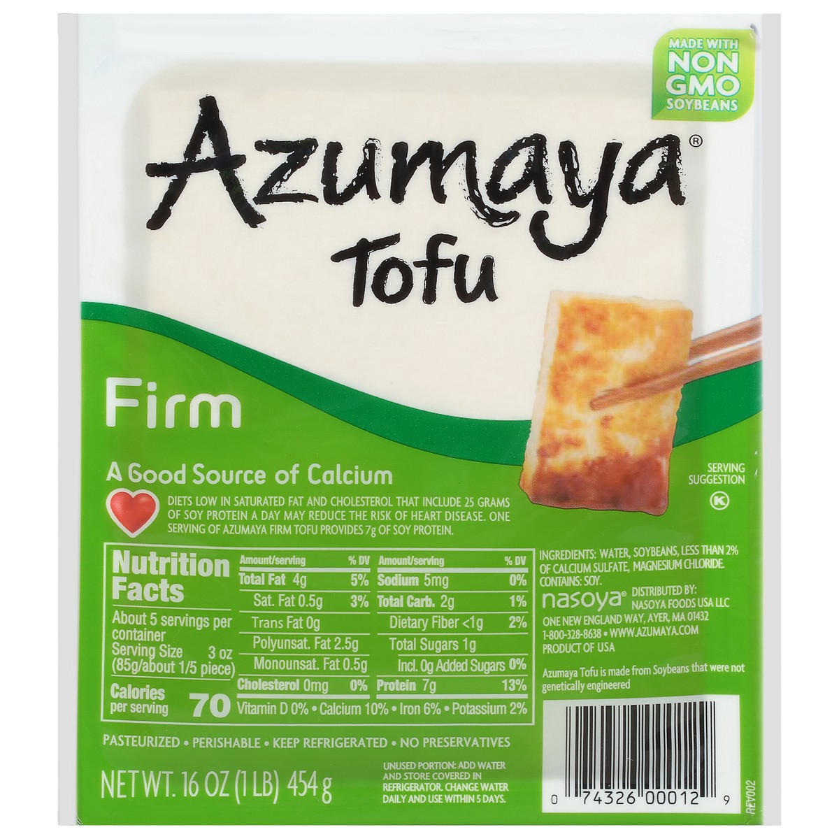 slide 1 of 1, Azumaya All Natural Firm Tofu, 14 oz