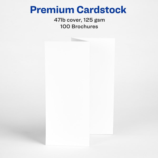 slide 7 of 10, Avery Inkjet Trifold Matte Brochures, Letter Size, White, 100 ct; 8 1/2 in x 11 in