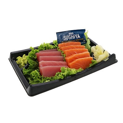 slide 1 of 1, H-E-B SushiyaTuna & Salmon Sashimi, 10 ct