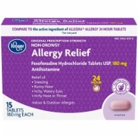 slide 1 of 1, Kroger Non-Drowsy Allergy Relief Tablets, 15 ct