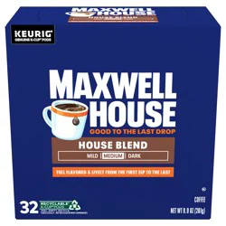 Maxwell House House Blend Medium Roast K-Cup Coffee Pods, 32 ct Box