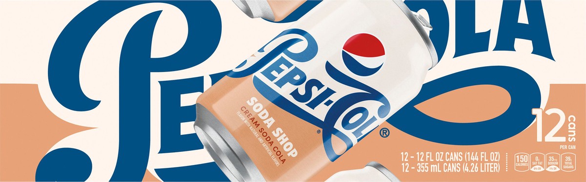 slide 3 of 6, Pepsi Cola, Cream Soda, 12 ct