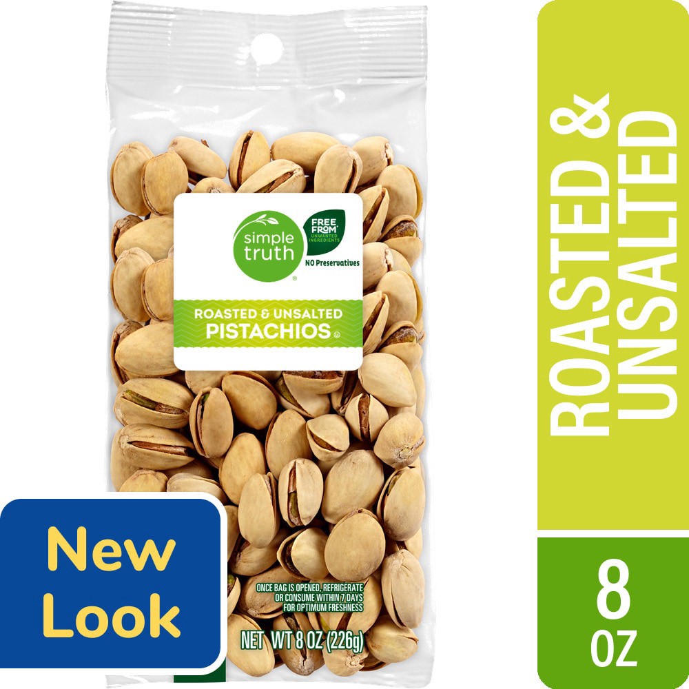 slide 1 of 4, Simple Truth Roasted & Unsalted Pistachios, 8 oz