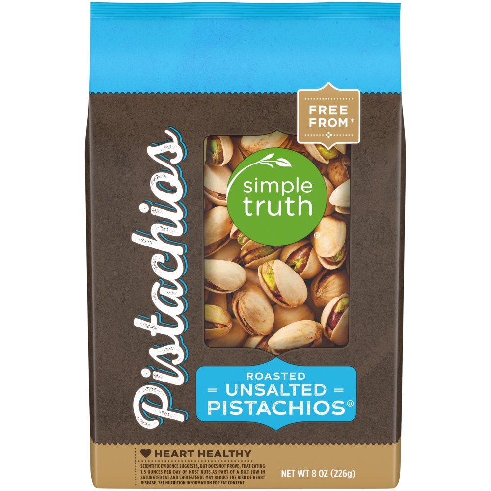 slide 1 of 1, Simple Truth Roasted & Unsalted Pistachios, 8 oz