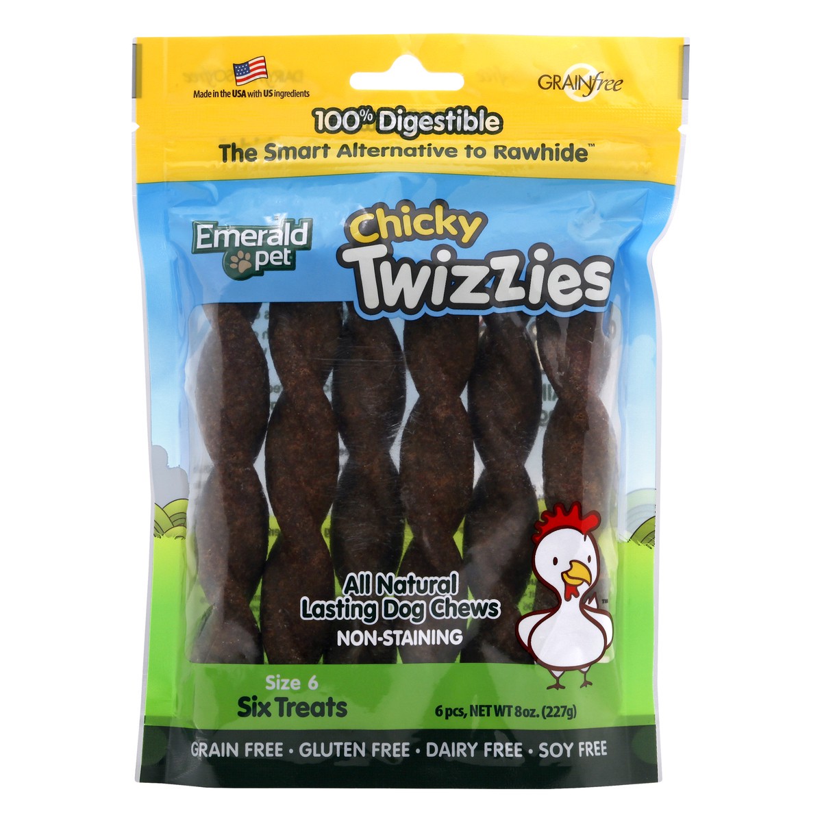 slide 4 of 8, Emerald Pet Size 6 Chicky Twizzies 6 ea, 8 oz