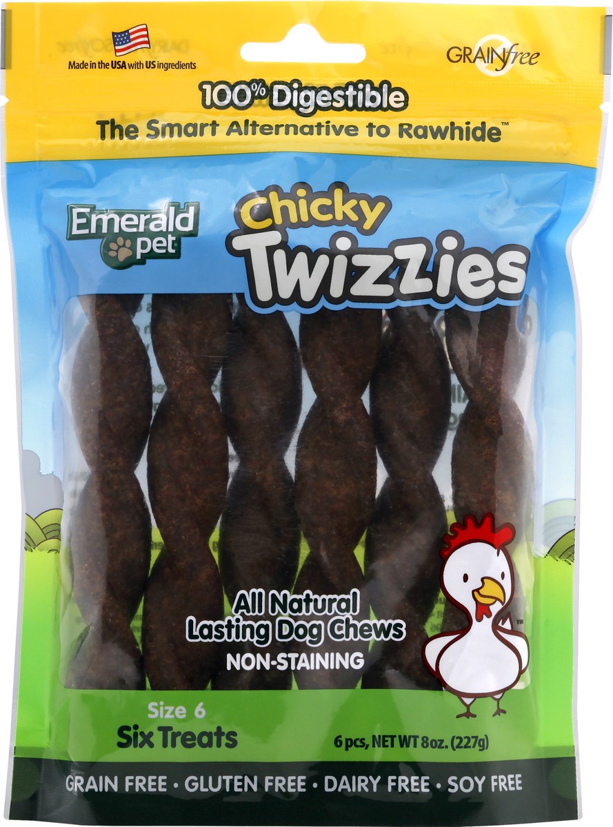 slide 1 of 8, Emerald Pet Size 6 Chicky Twizzies 6 ea, 8 oz