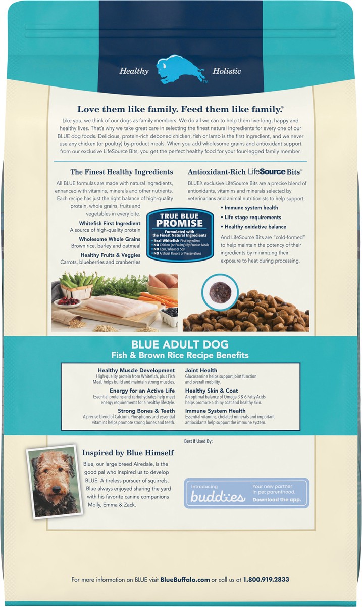 slide 8 of 9, Blue Buffalo Life Protection Formula Natural Adult Dry Dog Food, Fish and Brown Rice 15-lb, 15 lb