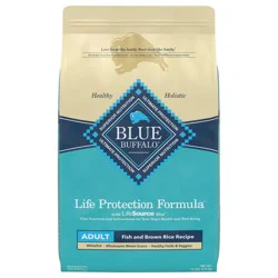 Blue Buffalo Life Protection Formula Adult Dry Dog Food, Helps Build and Maintain Strong Muscles, Made with Natural Ingredients, Fish & Brown Rice Recipe, 15-lb Bag
