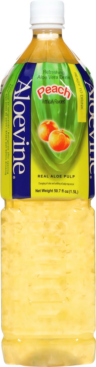 slide 8 of 14, Aloevine Refreshing Peach Aloe Vera Drink 50.7 fl oz, 50.7 fl oz