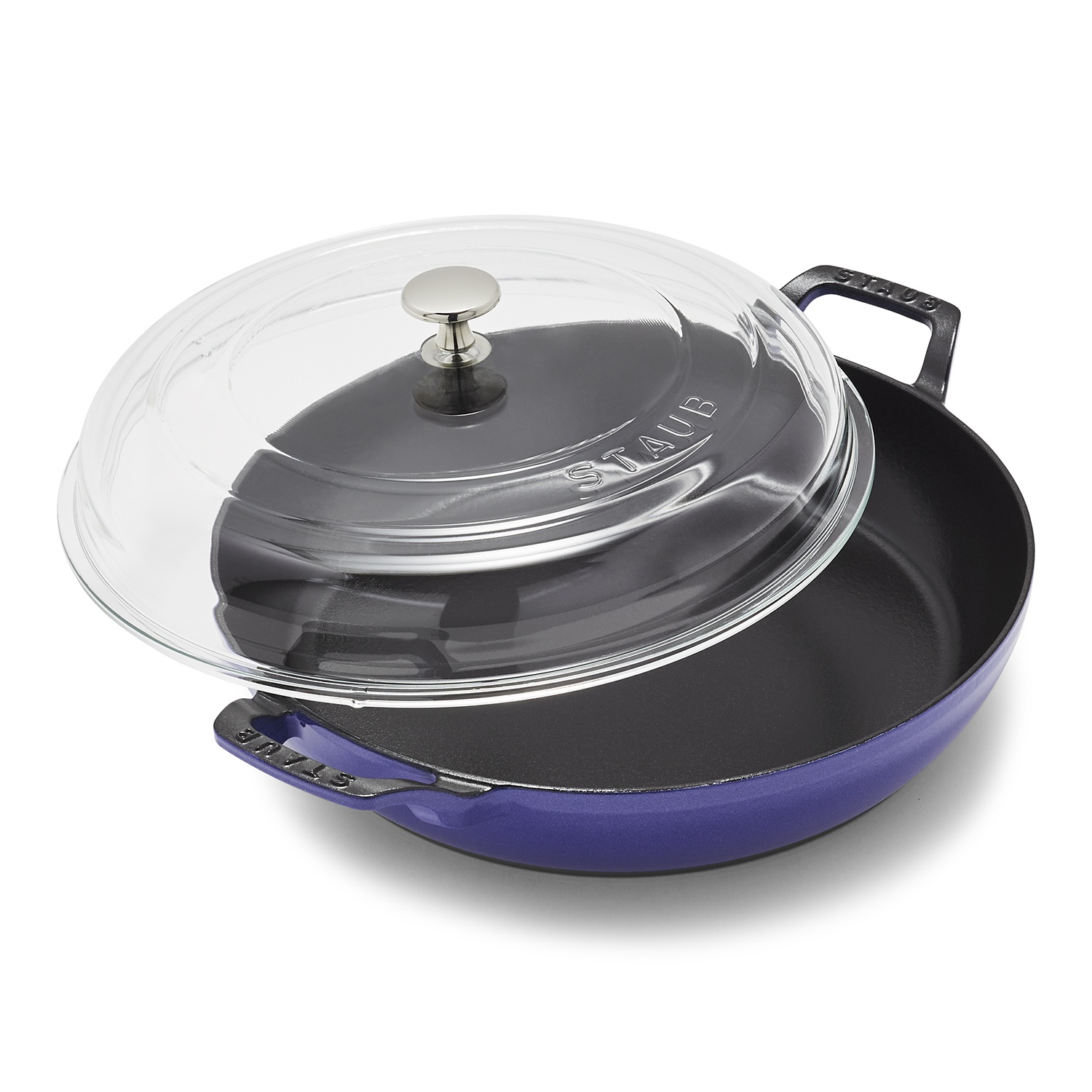 slide 1 of 1, STAUB Heritage All-Day Pan with Domed Glass Lid, Blueberry, 3.5 qt