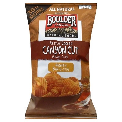 slide 1 of 1, Boulder Canyon Potato Chips, Kettle Cooked, Honey Bar-B-Que, 6.5 oz