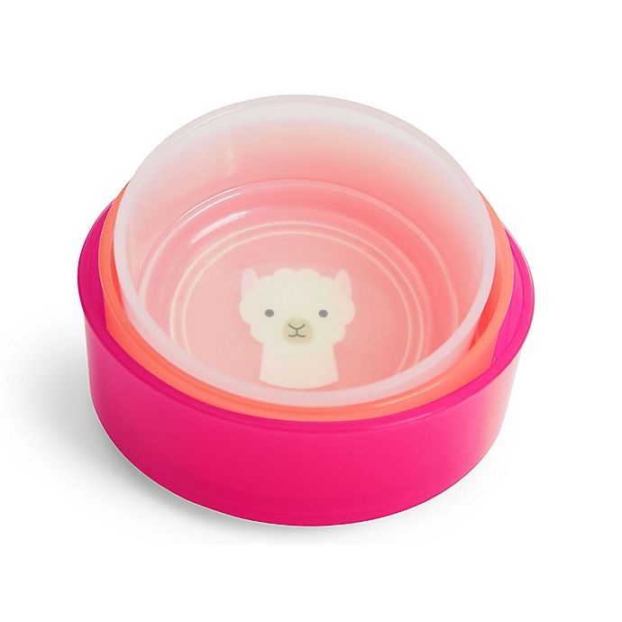 slide 3 of 3, Skip Hop SKIP*HOP Zoo Llama Smart Serve Non-Slip Bowl Set, 4 ct