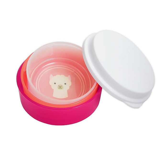 slide 1 of 3, Skip Hop SKIP*HOP Zoo Llama Smart Serve Non-Slip Bowl Set, 4 ct