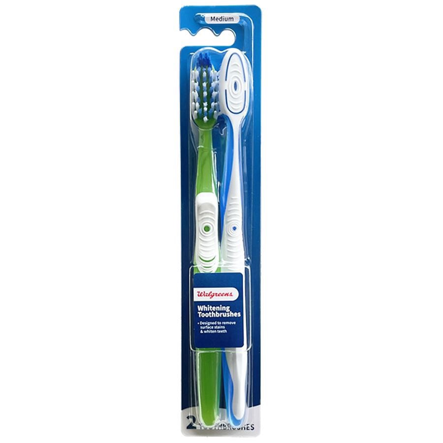 slide 3 of 3, Walgreens Whitening Toothbrushes Medium, 2 ct
