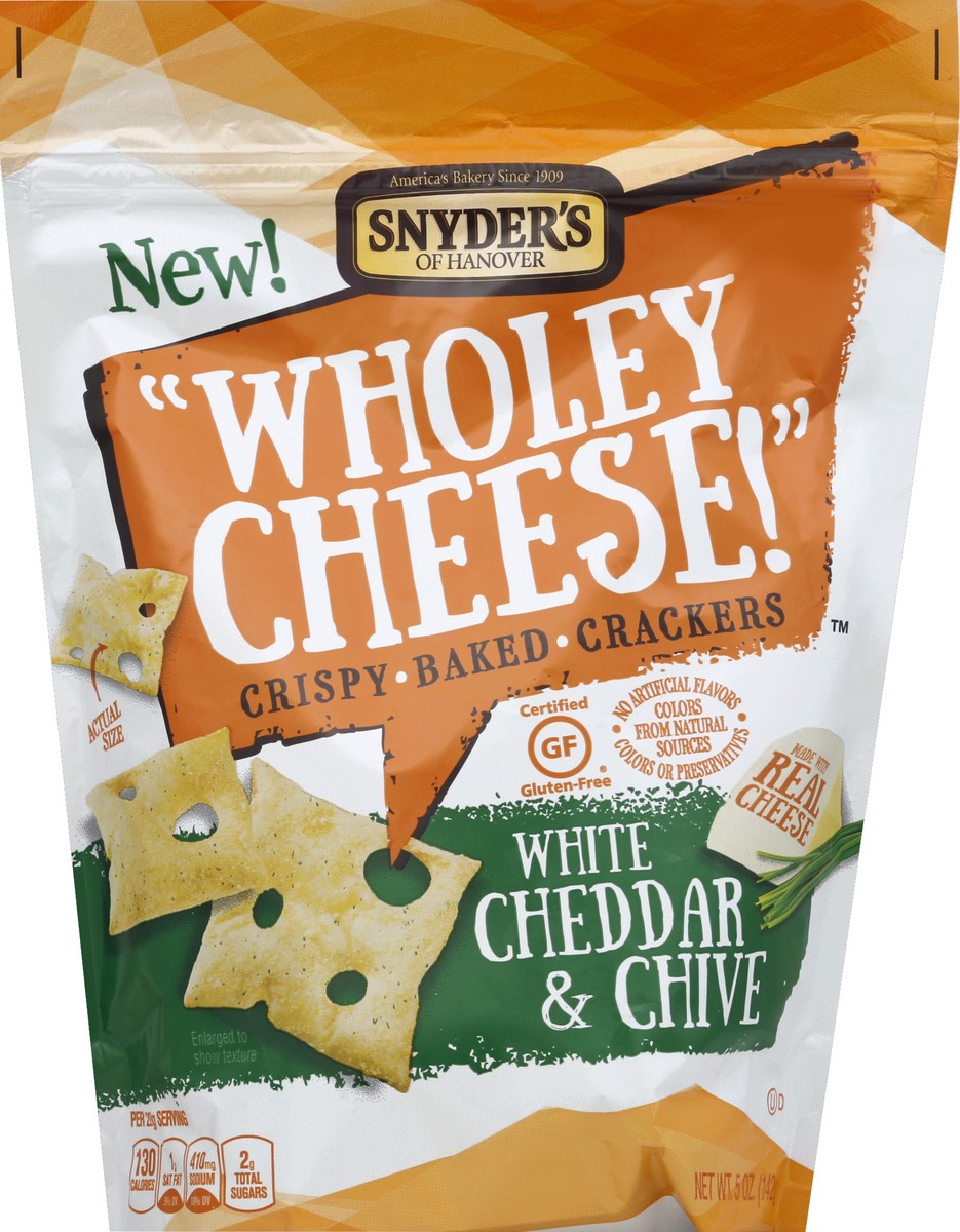 slide 2 of 2, Snyder's of Hanover Baked Crackers, Crispy, White Cheddar & Chive, 5 oz