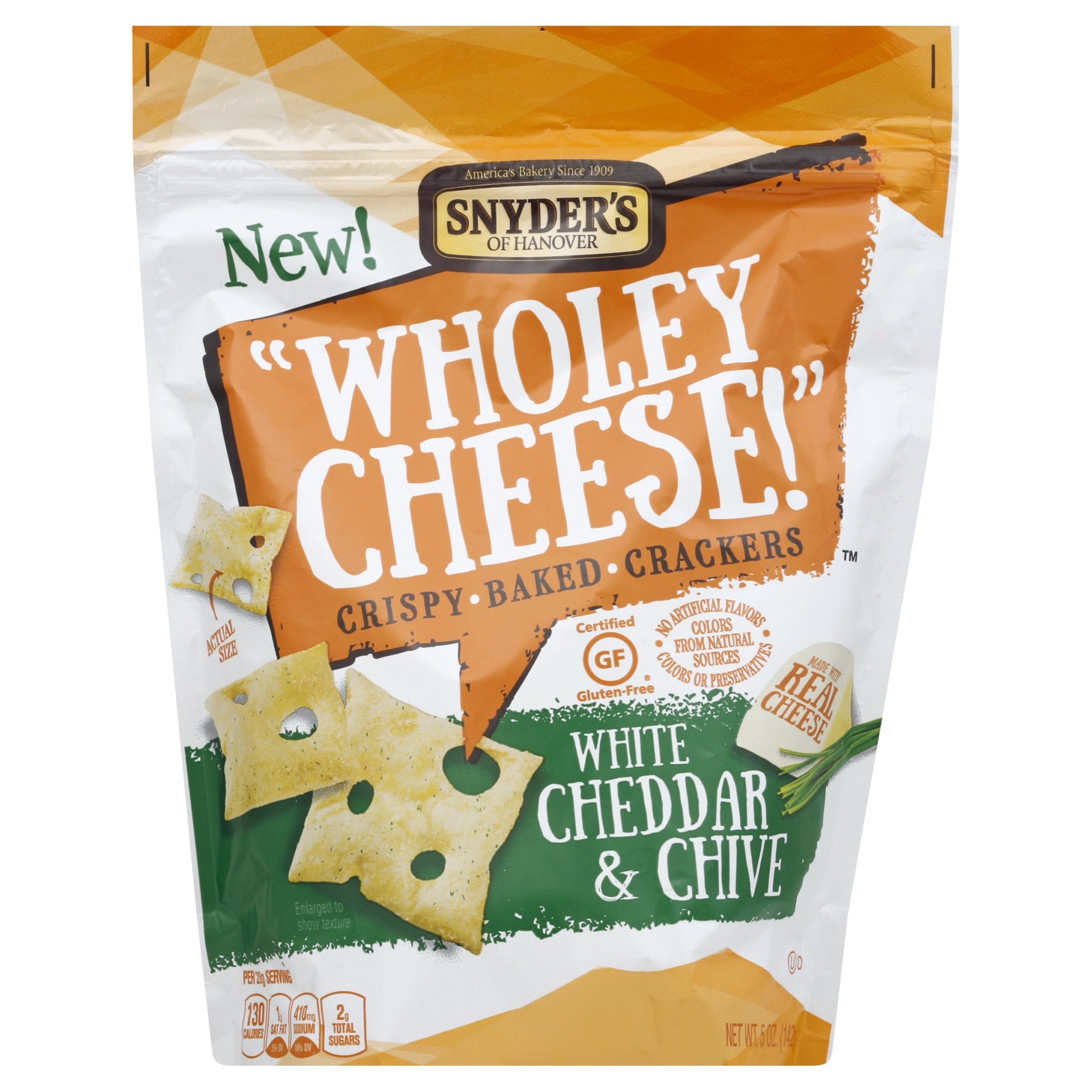 slide 1 of 2, Snyder's of Hanover Baked Crackers, Crispy, White Cheddar & Chive, 5 oz