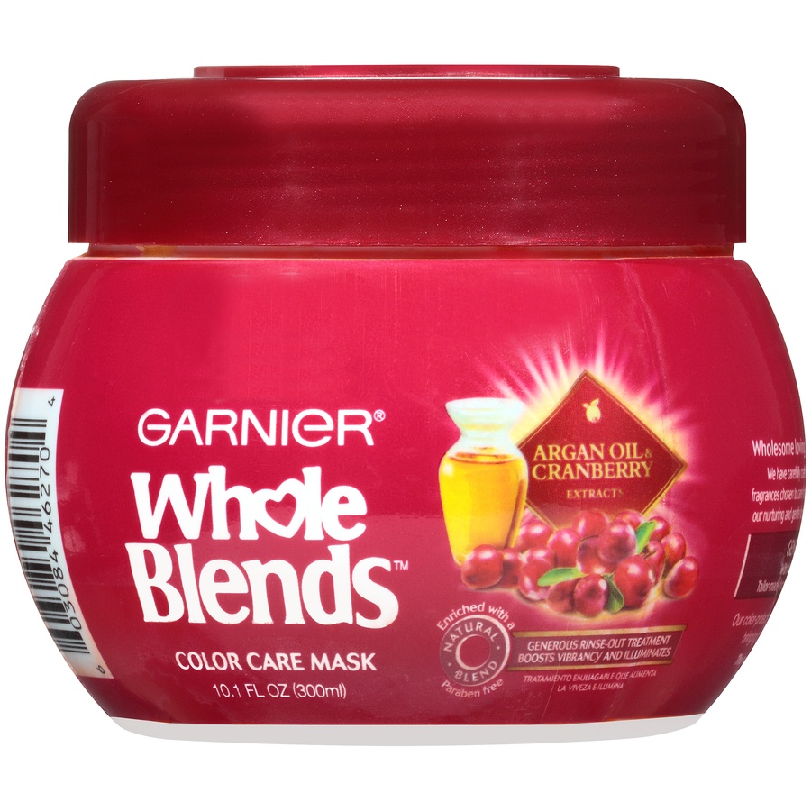 slide 1 of 1, Garnier Whole Blends Argan Oil & Cranberry Extracts Color Care Mask, 10.1 fl oz