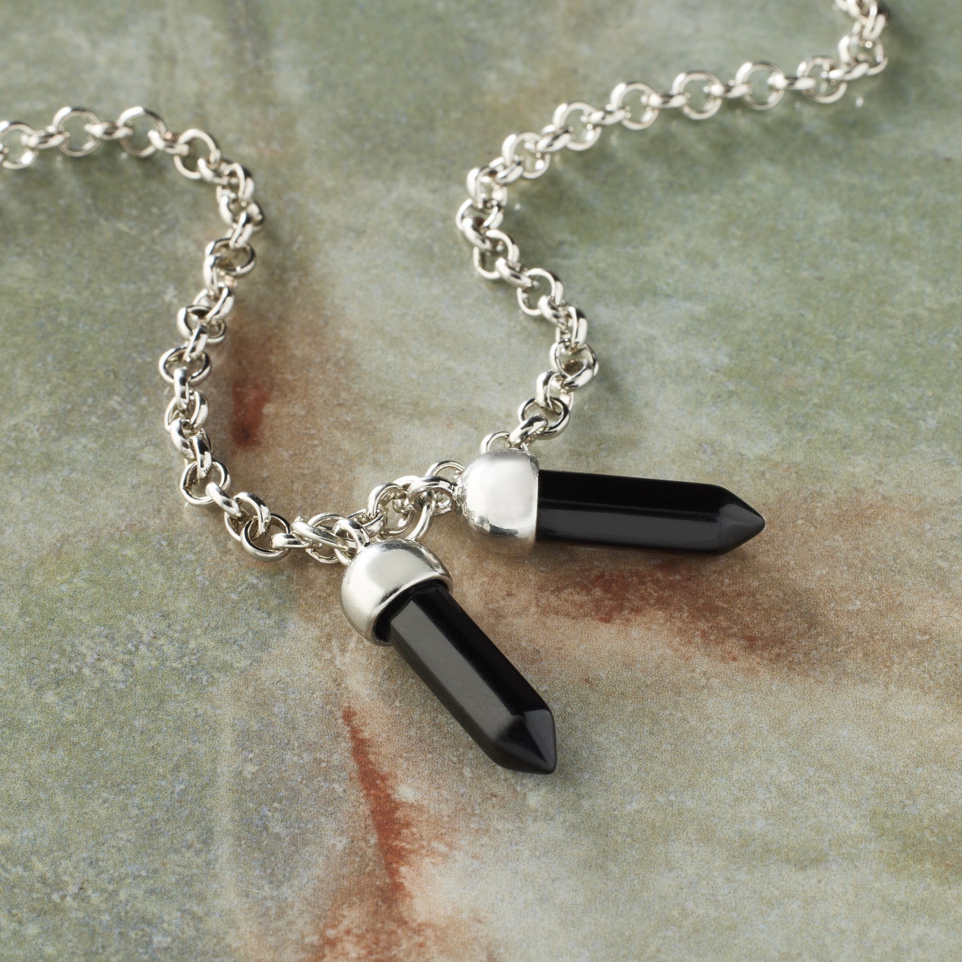 slide 2 of 3, Black Jasper Prism Pendants, 2ct. By Bead Landing, 2 ct