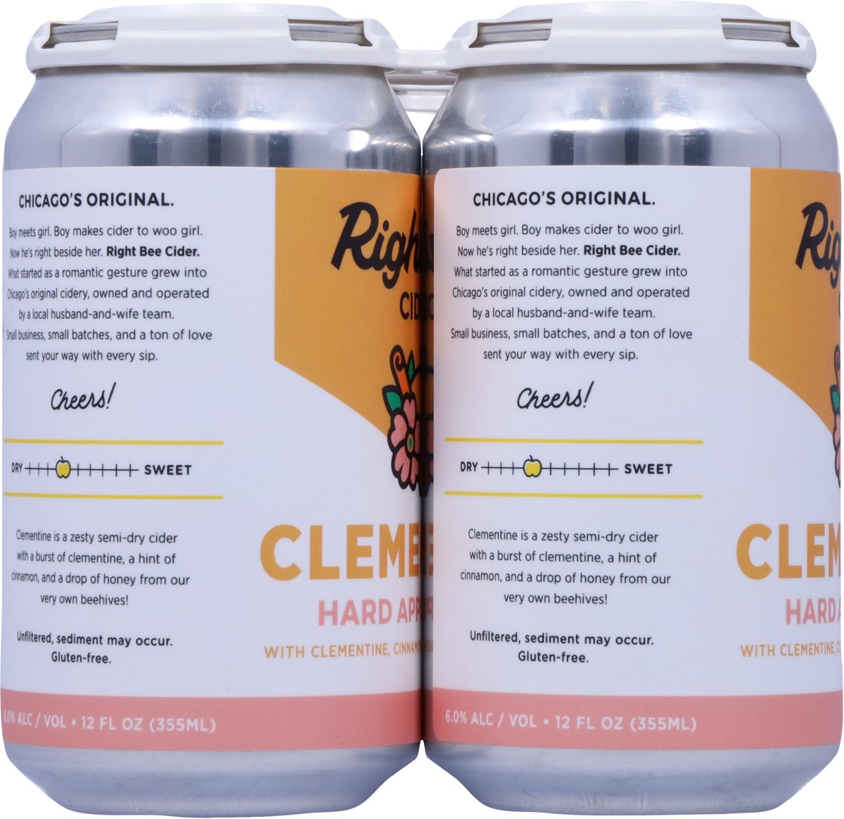 slide 10 of 13, Right Bee Clementine Hard Apple Cider 6 - 12 fl oz Cans, 6 ct