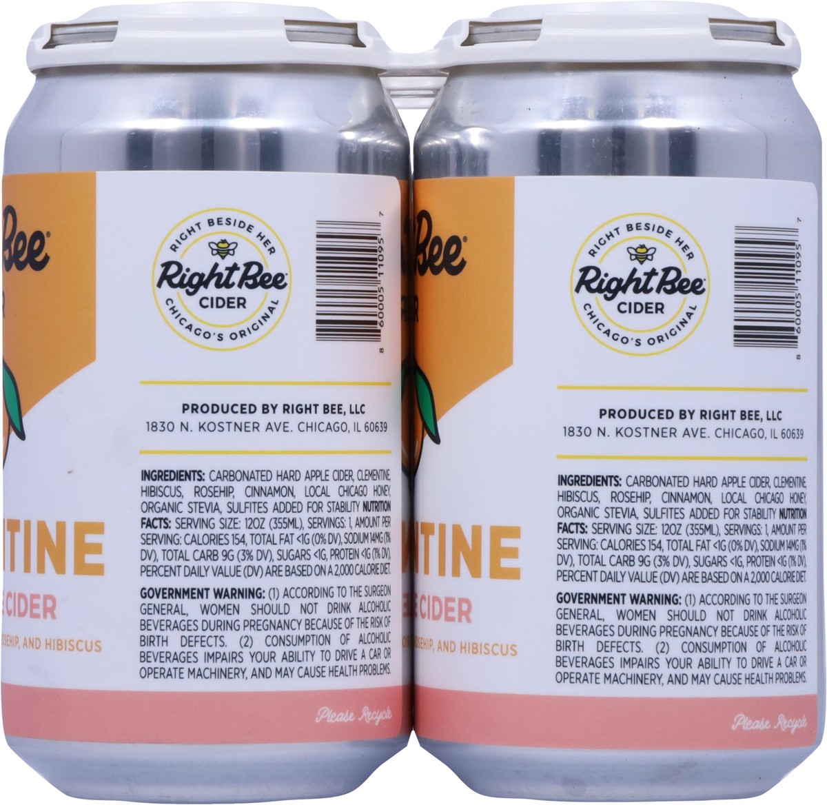 slide 11 of 13, Right Bee Clementine Hard Apple Cider 6 - 12 fl oz Cans, 6 ct