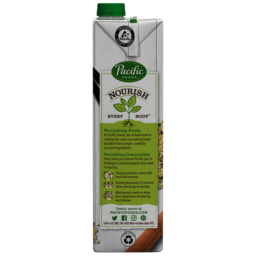 slide 5 of 5, Pacific Foods Unsweetened Vanilla Hemp Milk, Plant Based Milk, 32 oz Carton, 32 oz