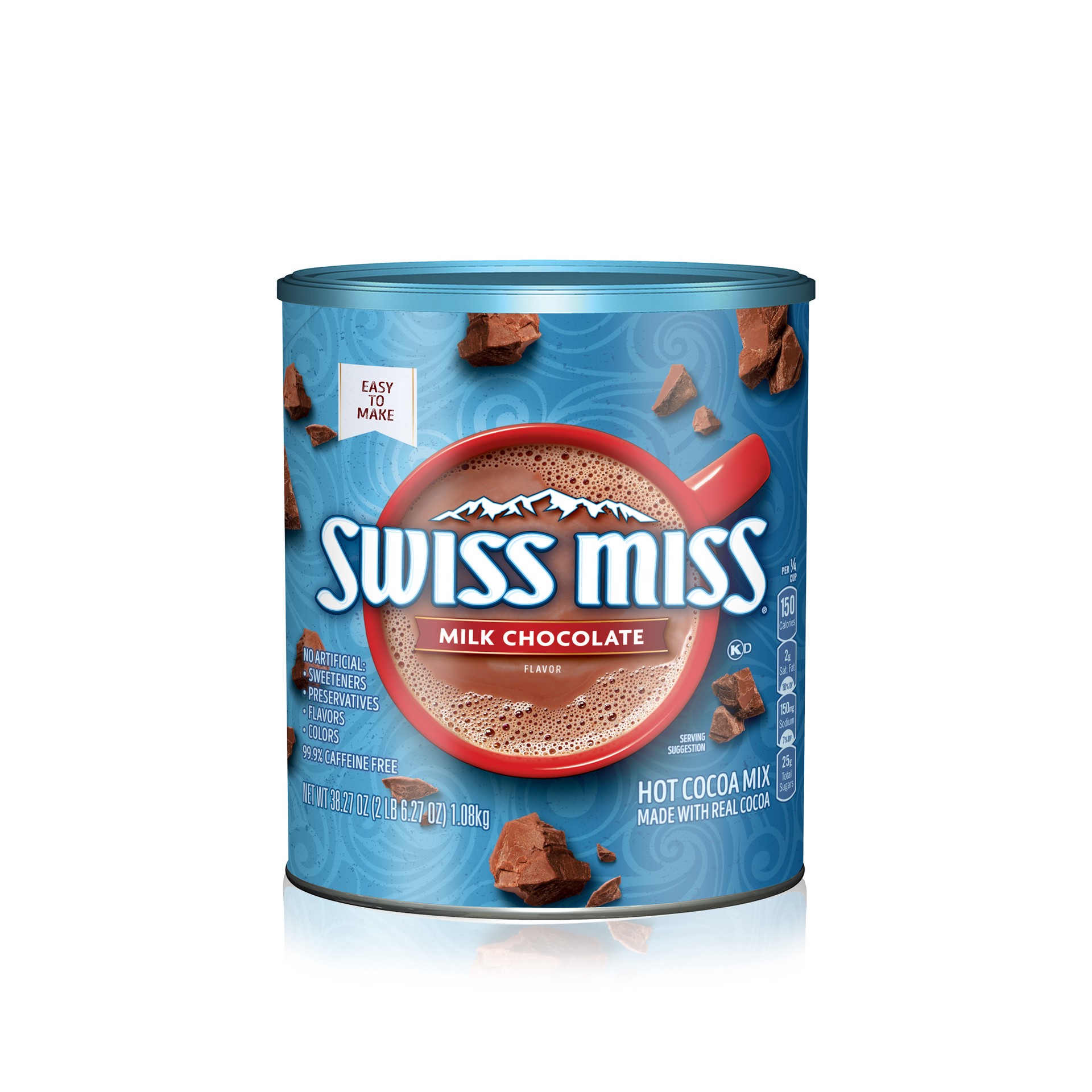 slide 1 of 5, Swiss Miss Milk Chocolate Flavor Hot Cocoa Mix, 38.27 Ounce Canister, 38.27 oz
