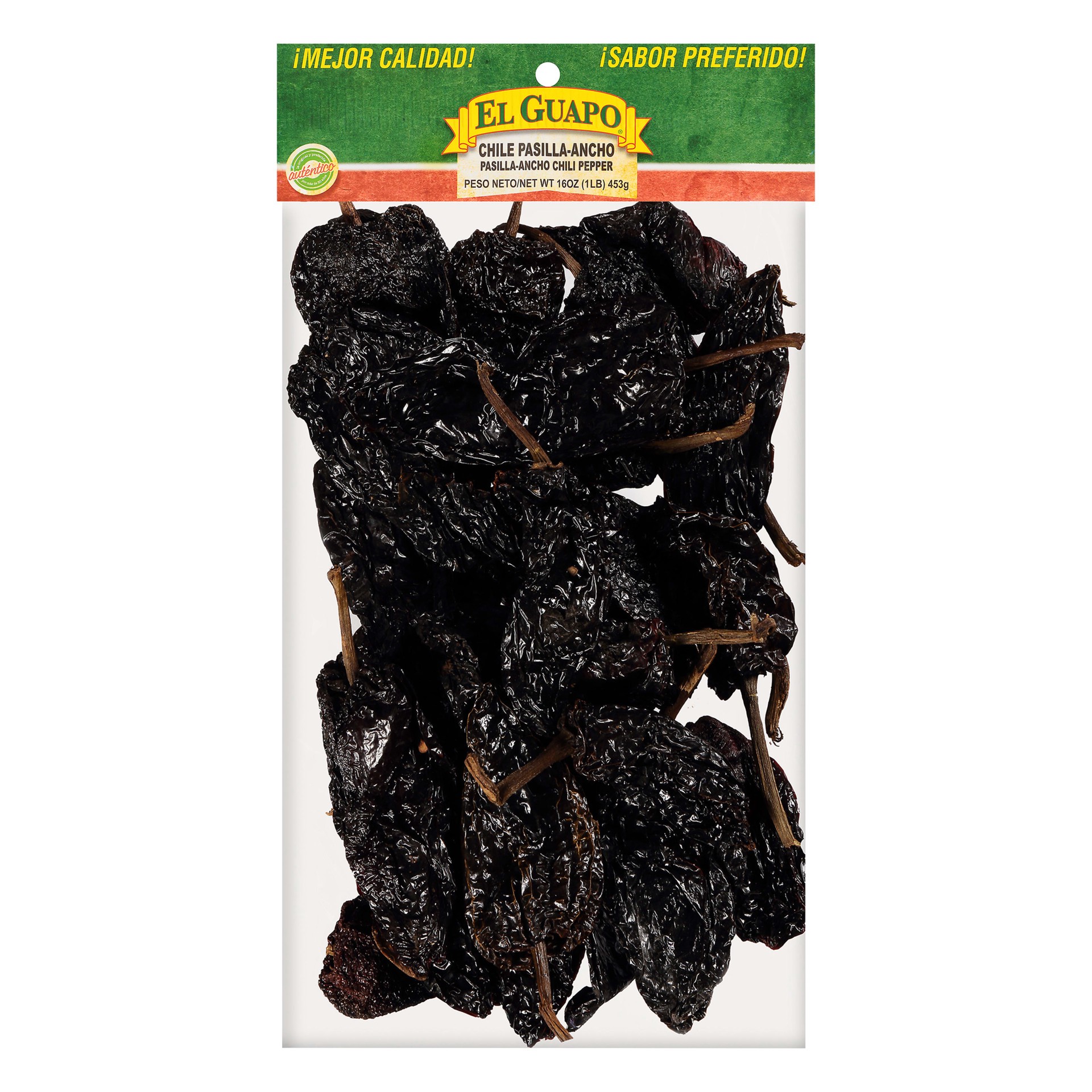 slide 1 of 7, El Guapo Whole Pasilla Ancho Chili Pods (Chile Pasilla Ancho), 16 oz, 16 oz