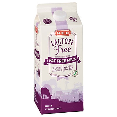 slide 1 of 1, H-E-B Fat Free Lactose Free Milk, 64 fl oz