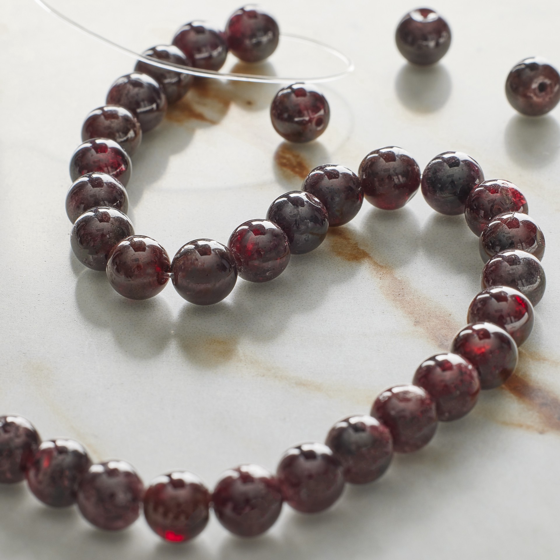 slide 3 of 3, Round Garnet Beads, 6mm By Bead Landing, 6 mm